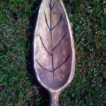 Serving plate - leaf (wood carving - kopanicarstvo)